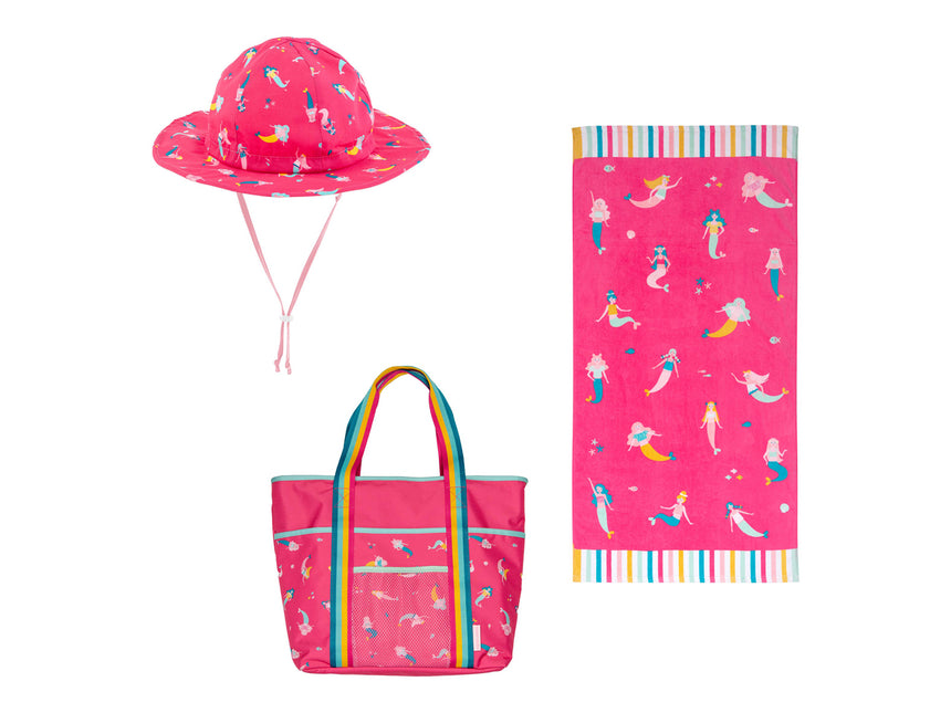 Mermaid Kids' Beach Towel, Tote, & Sun Hat Set