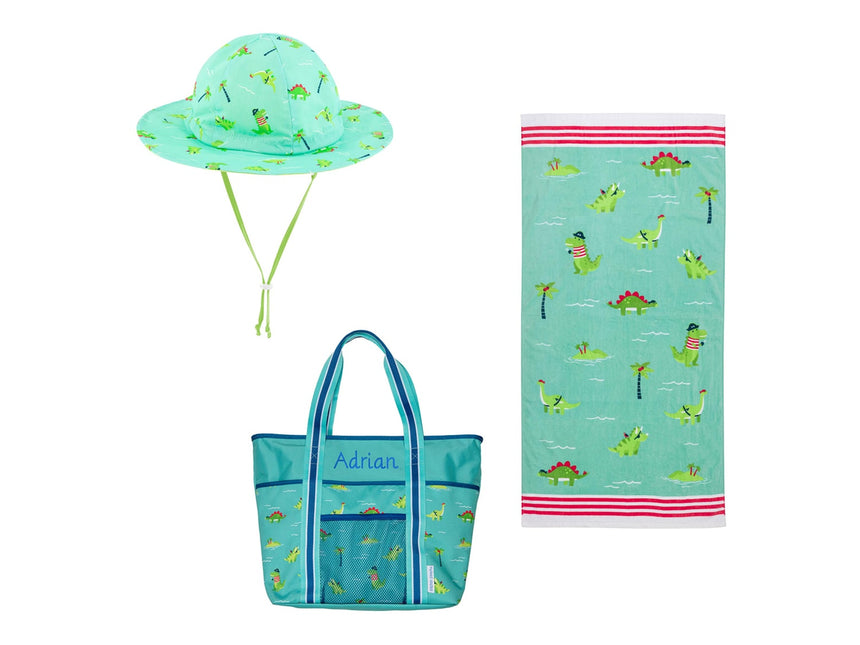 Dinosaur Kids' Beach Towel, Tote, & Sun Hat Set